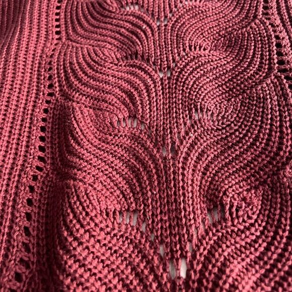 Juniors' SO® Oversized Open Front Cardigan Size XS Burgundy - Picture 2 of 11